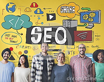 SEO Search Engine Optimization Internet Digital Concept Stock Photo