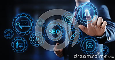 SEO Search Engine Optimization Marketing Ranking Traffic Website Internet Business Technology Concept Stock Photo