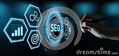 SEO Search Engine Optimization Marketing Ranking Traffic Website Internet Business Technology Concept Stock Photo