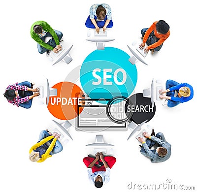 SEO Search Engine Optimization Searching Concept Stock Photo