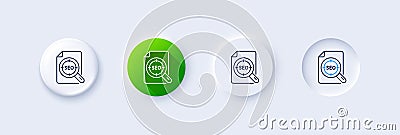 Seo target line icon. Search engine optimization sign. Line icons. Vector Stock Photo