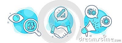Seo timer, Edit statistics and Seo gear icons set. Algorithm sign. Cogwheel, Web settings, Project. Vector Vector Illustration