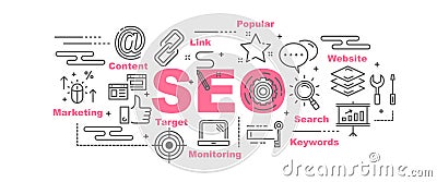 Seo vector banner Vector Illustration