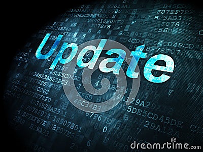 SEO web development concept: Update on digital background Stock Photo