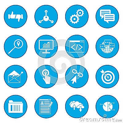 Seo web icon blue Vector Illustration