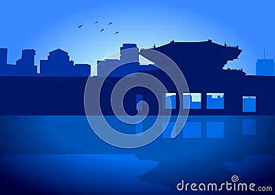 Seoul Skyline Vector Illustration