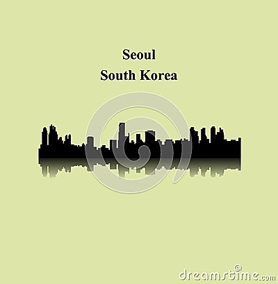 Seoul, South Korea city silhouette Vector Illustration