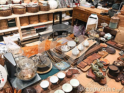 Various tableware of crockery shop in Seoul city Editorial Stock Photo