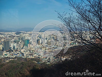 Seoul, South Korea from a vantage point Editorial Stock Photo