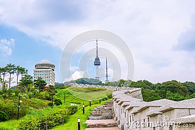 Seoul tower,Namsan tower in korea. Editorial Stock Photo
