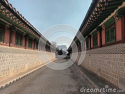 Seoul& x27;s Joseon City Palace Walls Stock Photo