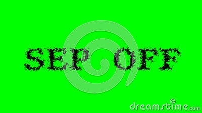 Sep Off smoke text effect green isolated background Stock Photo