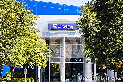 Sep 19, 2019 San Jose / CA / USA - Extreme Networks headquarters in Silicon Valley; Extreme Networks designs, develops and Editorial Stock Photo