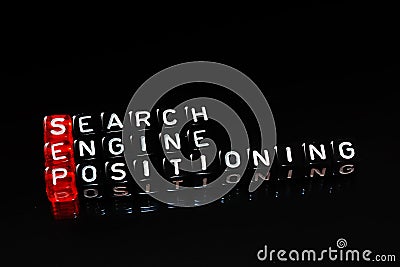 SEP Search Engine Positioning black Stock Photo