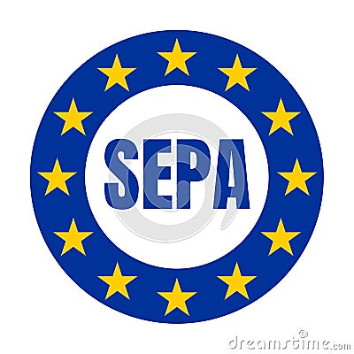 SEPA single euro payments area symbol Stock Photo