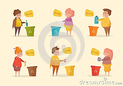 Separate sorting garbage. Vector. Vector Illustration