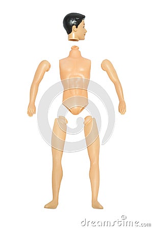 Separated Body Parts Of Male Doll Isolation Stock Photo