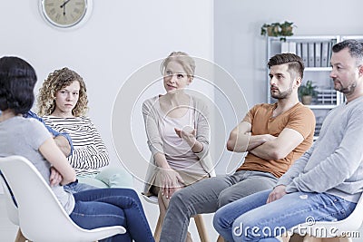 Resolving family issues in therapy Stock Photo