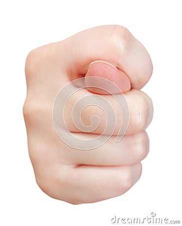 Separated fig sign - hand gesture Stock Photo