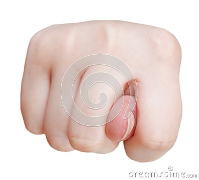 Separated front fig sign - hand gesture Stock Photo