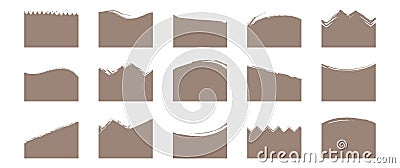 Separator header shape, torn paper set, template design top page website, divider header web banner, border curve, section grunge Vector Illustration
