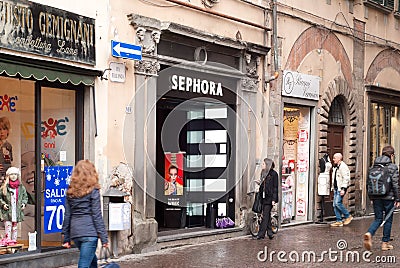 Sephora shop in Lucca, Italy Editorial Stock Photo