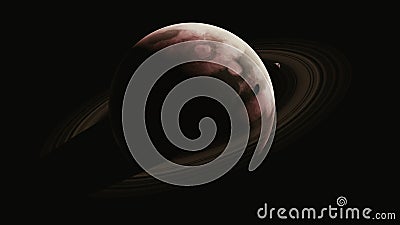 Sepia Giant Gas Planet with a small orbiting satellite Stock Photo