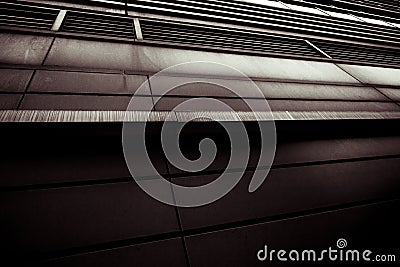 Horizontal Sepia Tone Black and White Line art with harsh deep black shadows and depth Stock Photo