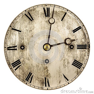 Sepia toned image of an old clock face Stock Photo