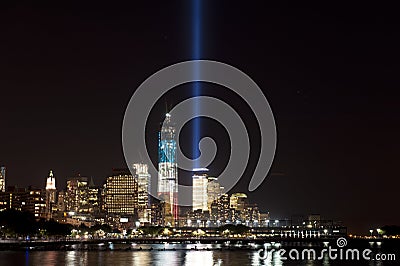 September 11 tribute lights Stock Photo