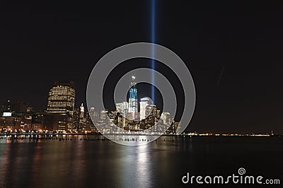 September 11 tribute lights Stock Photo