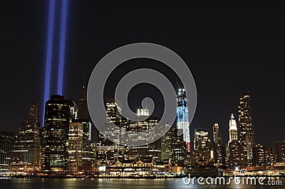 September 11 tribute lights Stock Photo