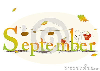 September. Vector Illustration