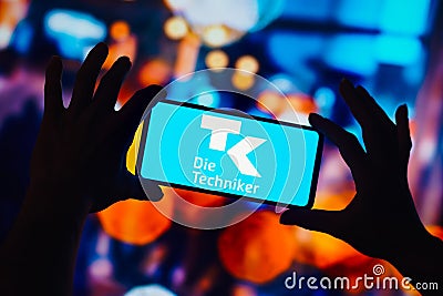 September 17, 2022, Brazil. In this photo illustration, the Techniker Krankenkasse TK logo is seen displayed on a smartphone Cartoon Illustration