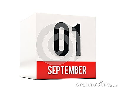 1 september on calendar cube Stock Photo