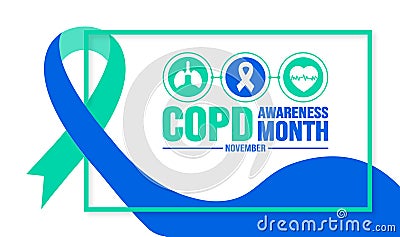 November is COPD Awareness Month background template. Holiday concept. Vector Illustration