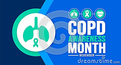 November is COPD Awareness Month background template. Holiday concept. Vector Illustration