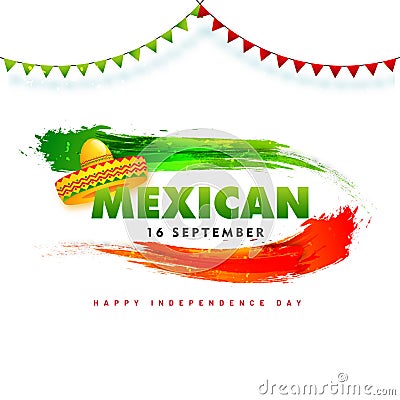 16 September, Mexican Independence Day poster design. Stock Photo