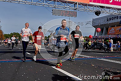 September 15, 2018 Minsk Belarus Half Marathon Minsk 2019 Running in the city Editorial Stock Photo