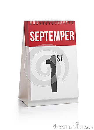 September Month Days Calendar First Day Stock Photo