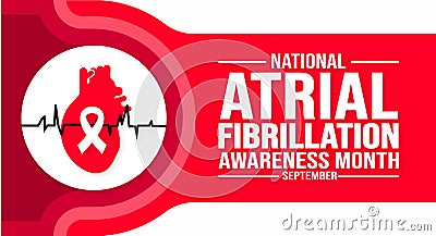 September is National Atrial Fibrillation Awareness Month background template. Holiday concept. background Vector Illustration