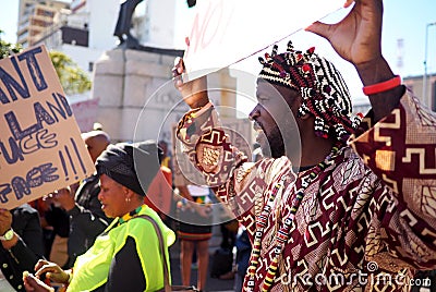 11 September 2018 - Protestors March to Parliament in Cape Town Editorial Stock Photo