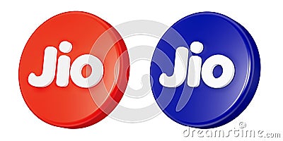 September 2, 2023. Reliance Jio Infocomm Limited logo, Jio, is an Indian mobile network operator. Logo 3D Illustration Editorial Stock Photo