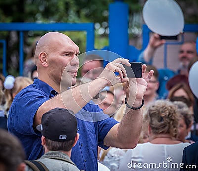 September 2 St. Petersburg, Russia. On the holiday `day of knowledge` Nikolai Valuev. Editorial Stock Photo