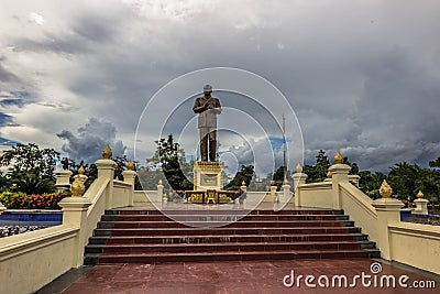 September 20, 2014: Statue of president Souphanouvong in Luang P Stock Photo