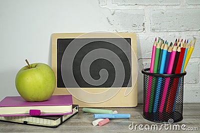 September still life with school supplies Stock Photo