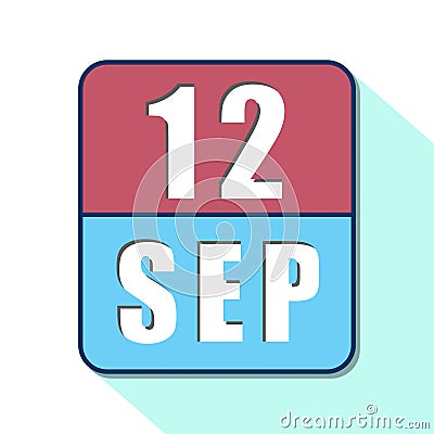 september 12th. Day 12 of month,Simple calendar icon on white background. Planning. Time management. Set of calendar icons for web Stock Photo