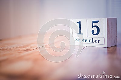 15 September - 15th of September - Happy Birthday - National Day - Anniversary Stock Photo