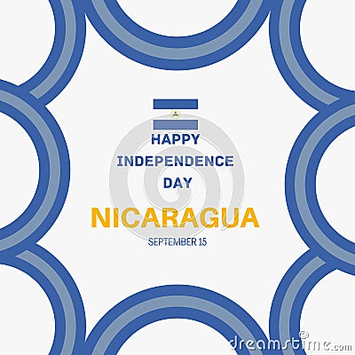 September 15th Happy Independence Day of Nicaragua poster design with flag and bold text. Unique design with frame border 2023 Stock Photo