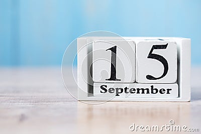 September 15th of white calendar, World Lymphoma Awareness Day Stock Photo
